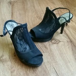Unlisted Black Lacy Heels